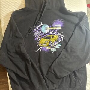 Black Racing Snake Eyes Mens‎ Speed Hoodie Shirt Jacket Sz 3XL